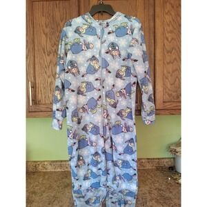 Disney Eeyore Winnie the Pooh Winter Snowflake Fleece Pajamas Onesie L(12-14)